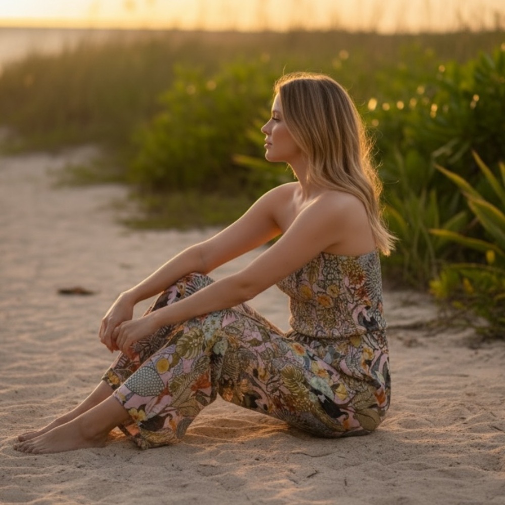 Elegant Sleeveless Floral Jumpsuit